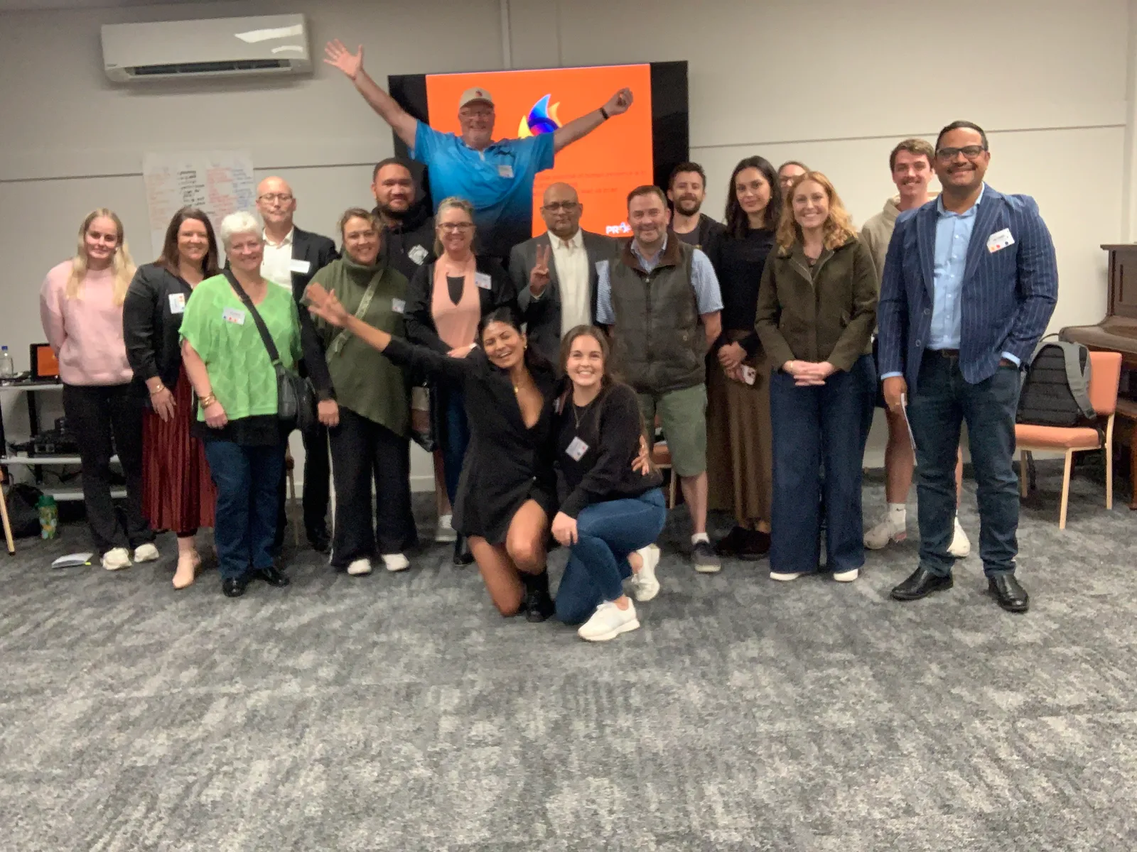 Happy group after a communication workshop