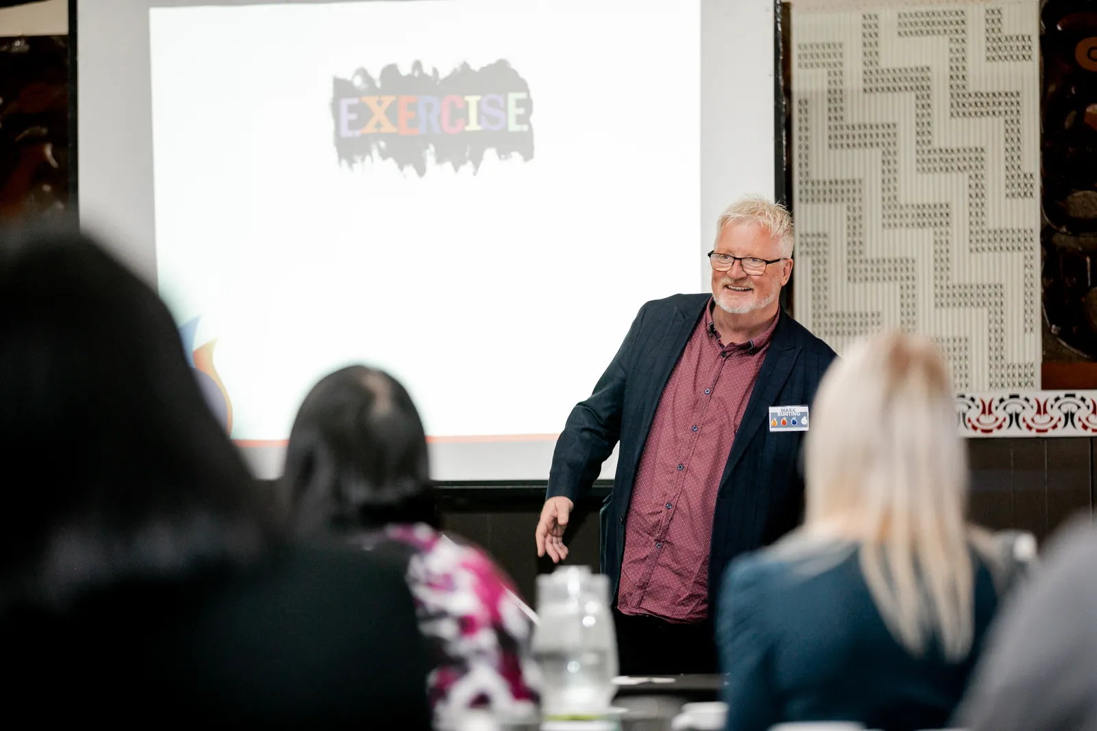 Mark Bunting running an interactive communication workshop